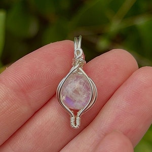 Moonstone Silver Plated Dainty Pendant
