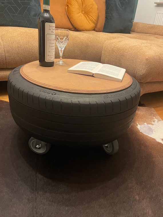 Heißer Reifen Couchtisch Beistelltisch Loft Style Tisch upcycling Braun