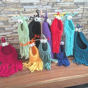 Yip Yip in 3 Größen Sesamstraße Hängekorb 15 20 30cm Länge witziges Geschenk weiches Häkeltier Marsianer mit Antennen