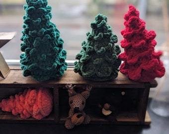 Kuscheliger Tannenbaum 20cm oder 25cm Häkelbäumchen aus Chenille Wolle viele Farben sind möglich Weihnachts baum