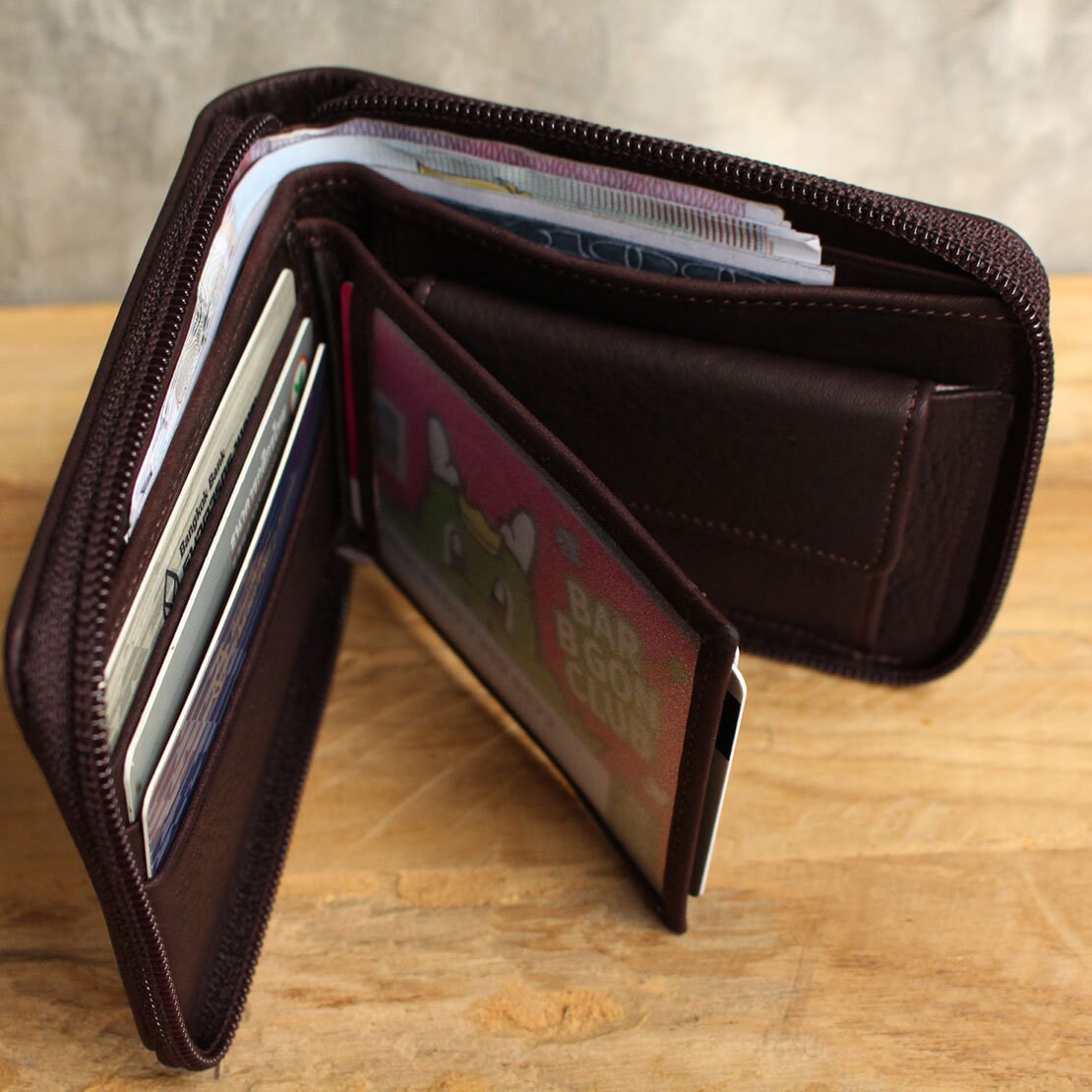 Leather Wallet Zip Around S Brown / Small Wallet / Zip Etsy