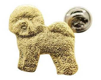 D326F Bichon Frise Dog Pewter Lapel Pin Jewelry Brooch
