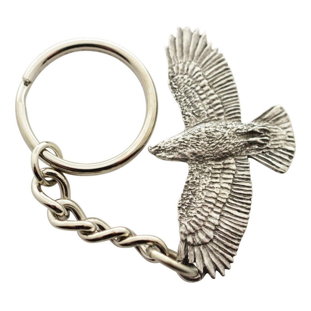 Mohawk Key Chain Hawk Flying Keychain ~ Antiqued Pewter ~ Keychain - Etsy