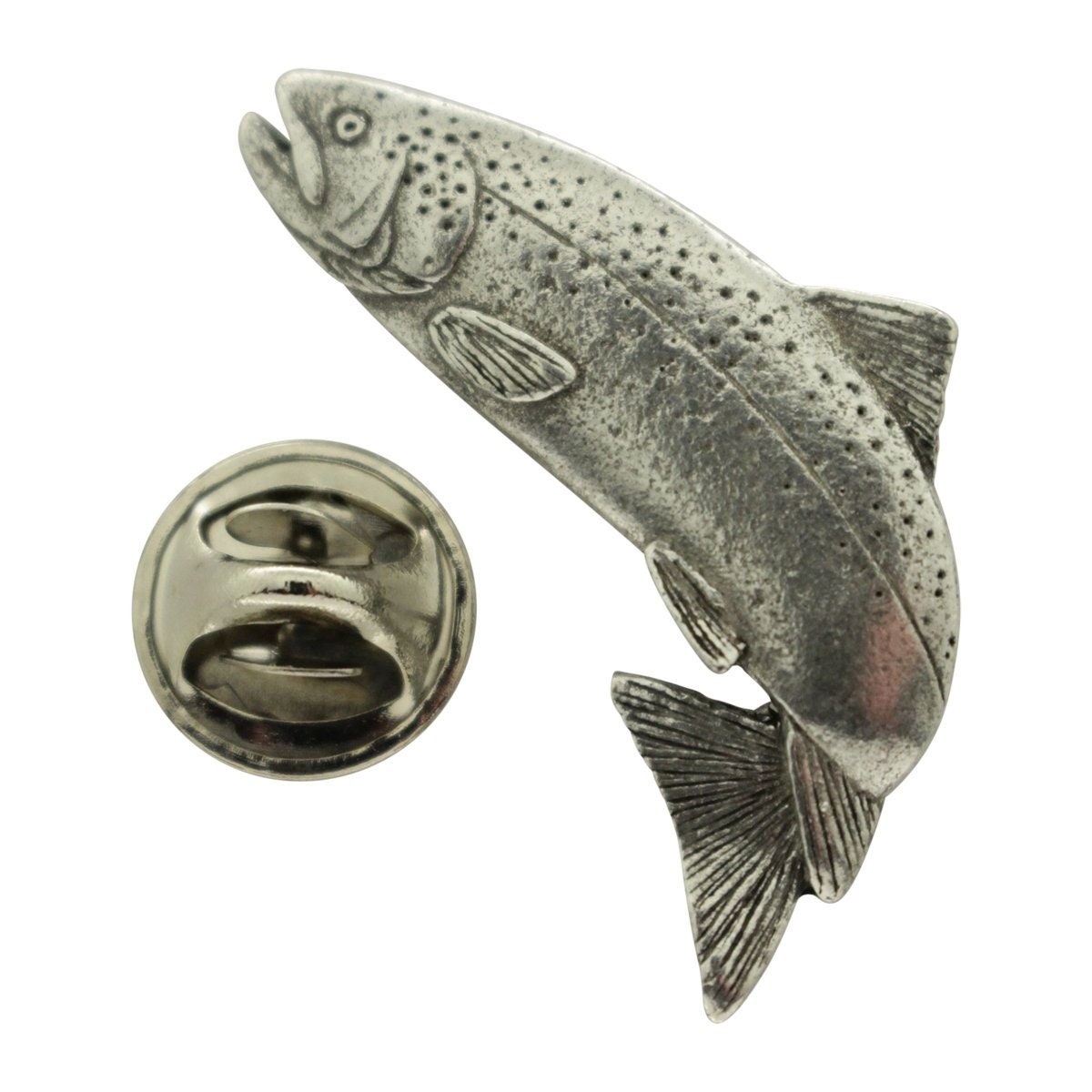 Jumping Atlantic Salmon Pin ~ Antiqued Pewter ~ Lapel Pin - Etsy