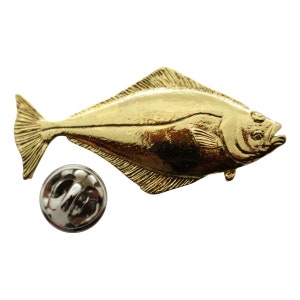 Halibut Pin ~ 24K Gold ~ Lapel Pin