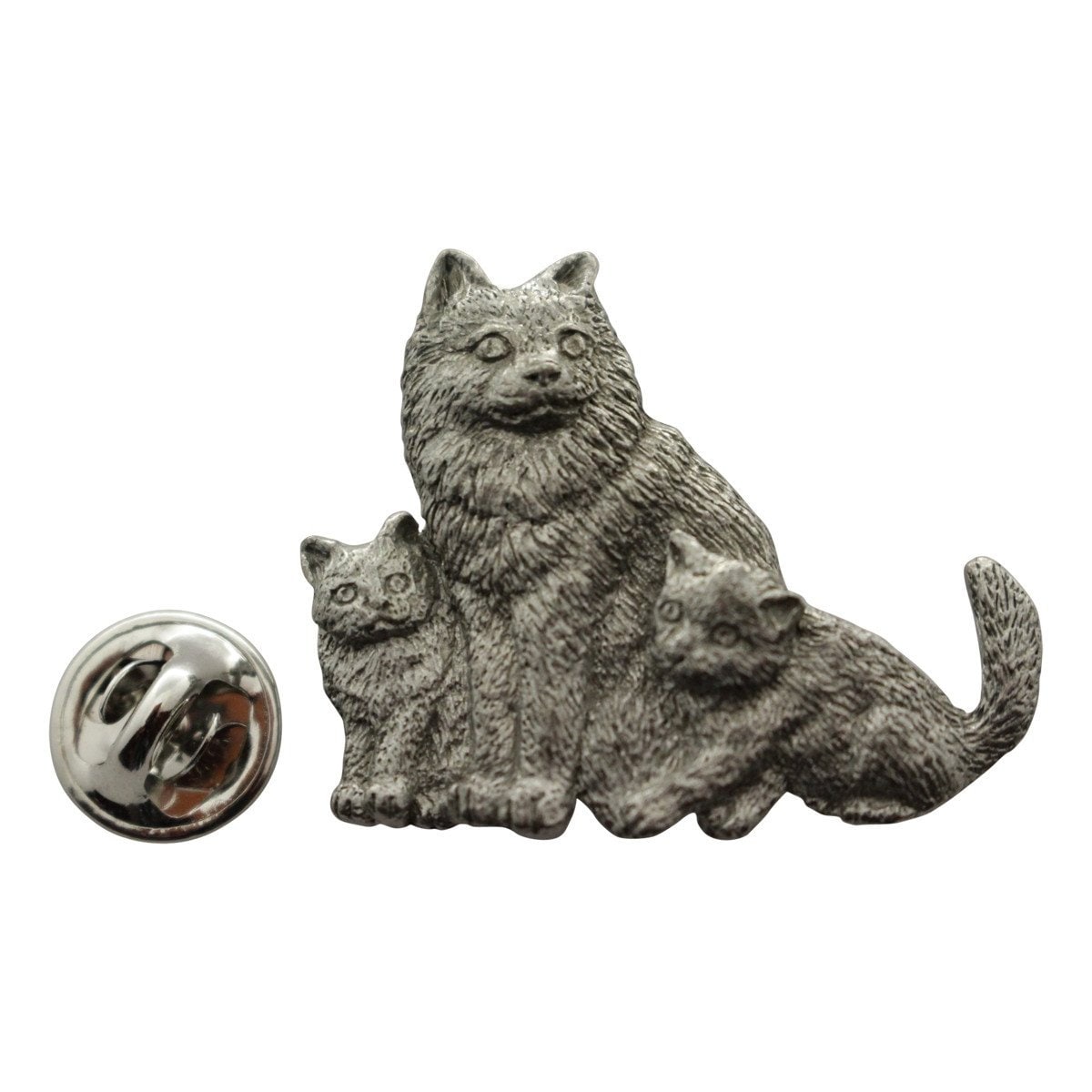 Cat With Kittens Pin ~ Antiqued Pewter ~ Lapel Pin - Etsy