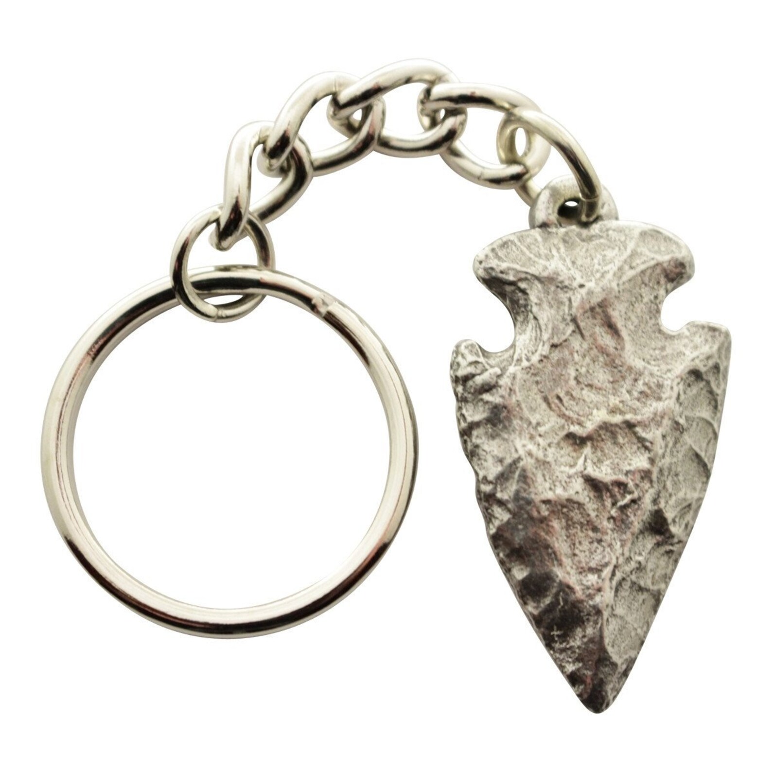 Arrowhead Keychain Antiqued Pewter Keychain Etsy