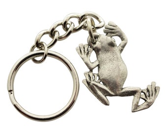 Tree Frog Keychain ~ Antiqued Pewter ~ Keychain