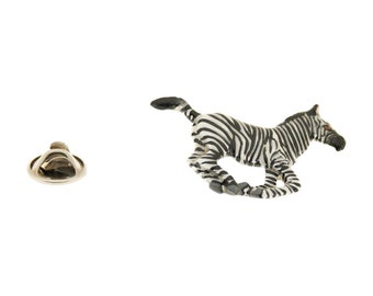 Running Zebra Pin ~ Hand Painted ~ Lapel Pin
