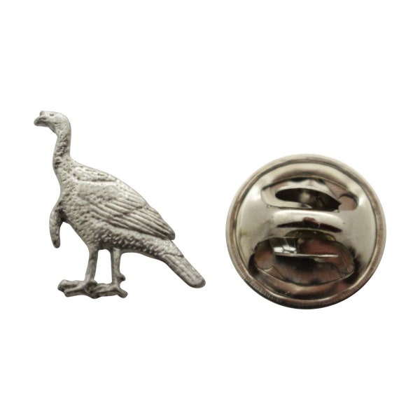 Alert Turkey Mini Pin ~ Antiqued Pewter ~ Miniature Lapel Pin