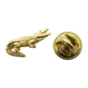 Alligator Mini Pin ~ 24K Gold ~ Miniature Lapel Pin