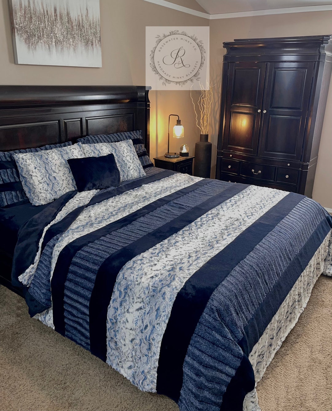 Manta King Size Minky Strip Etsy España