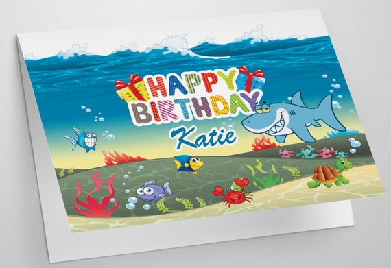 Carte Sous Marine De Joyeux Anniversaire De Poissons Etsy