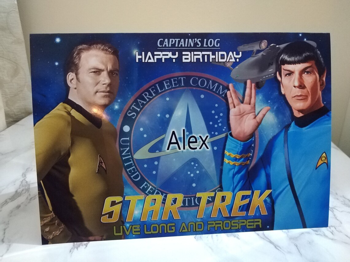 Star Trek Original Birthday Card Personalised 2 Versions | Etsy UK