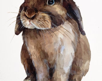 Custom Bunny Portrait: Hand-Painted Pet Art, personalized rabbit painting, unique pet art gift