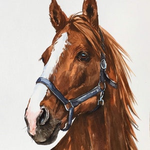 HAND PAINTED Custom HORSE portrait, Custom horse painting, horse drawing, horse watercolor, commission horse painting, gift for horse lover