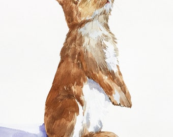 Hand-Painted custom pet portrait, rabbit painting, personalized bunny art, gift for animal lover, bunny drawing, bunny portrait