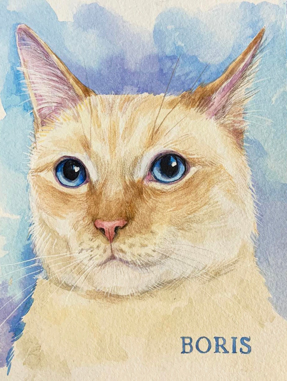 Cat custom Portrait Custom pet Portrait Sphynx Cat Portrait Etsy