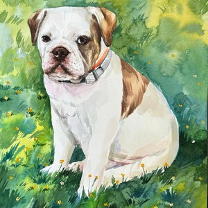HAND-PAINTED pet portrait, memorial dog portrait, personalized dog portrait, custom dog portrait, cat painting, gift for pet lover