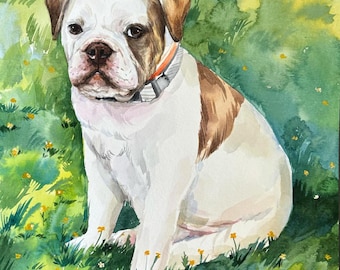 Retrato de mascota personalizado, ilustración personalizada de perro o gato, retrato de mascota a partir de una foto, arte de mascota pintado a mano, idea de regalo para mascotas