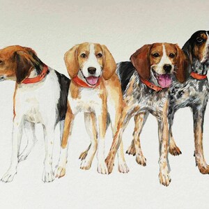 Custom multiple pet portrait from photo, personalized animal family painting, dog, cat group painting, memorial gift image 4