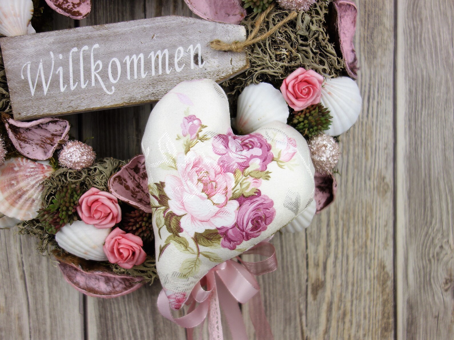 Trockenblumenring Trockenblumenkranz Türkranz Sommer Bunter Blumenkranz