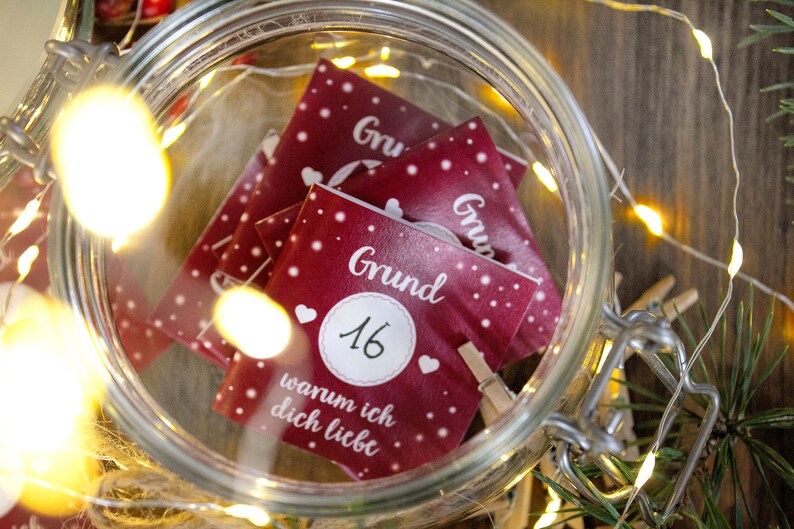 Adventskalender Liebe 24 Gründe warum ich dich Etsy