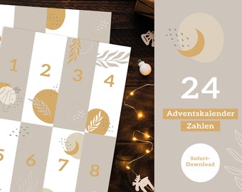 Adventskalender-Zahlen "Moonlight" | Nummern für den Adventskalender