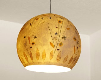 Lampshade 12 made of tissue paper with bedstraw, dill, Jerusalem artichoke... kitchen table lamp, living room table lamp