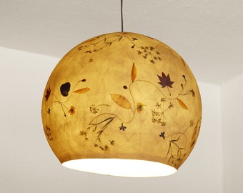 Lampshade 14 made of tissue paper with stitchwort, lobelia, dill... kitchen table lamp, living room table lamp, dining table lamp