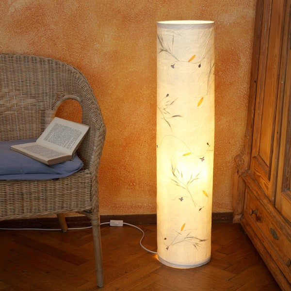Light column 22 with brome, Jerusalem artichoke... Floor lamp, floor light, coffee table lamp