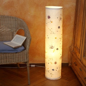 Colonna luminosa 23 in carta velina con acero giapponese, ranuncolo,... illuminazione per sala di meditazione, lampada da terra, illuminazione per sala d'attesa
