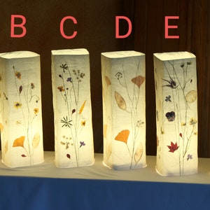 Paralume in carta velina con fiori e piante.  lampada da tavolo, lampada da lettura, lampada TV