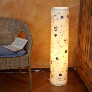 Colonna luminosa 21 in carta velina con acero, ricama, ranuncolo... lampada da tavolo, lampada da terra, lampada da terra