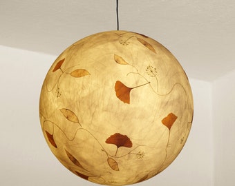Lampshade 9 made of tissue paper with ginkgo, dill... Corridor lamp, bedroom lamp, children's room lamp