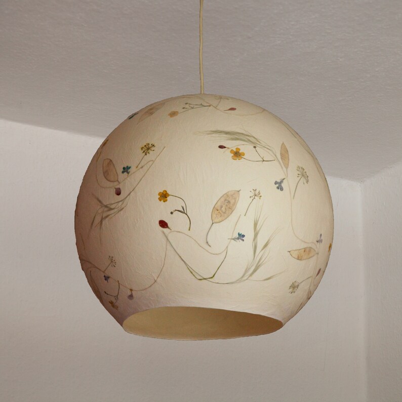 Lampshade 15 made of tissue paper with brome, lobelia, barberry... dining table lamp, kitchen table lamp image 2