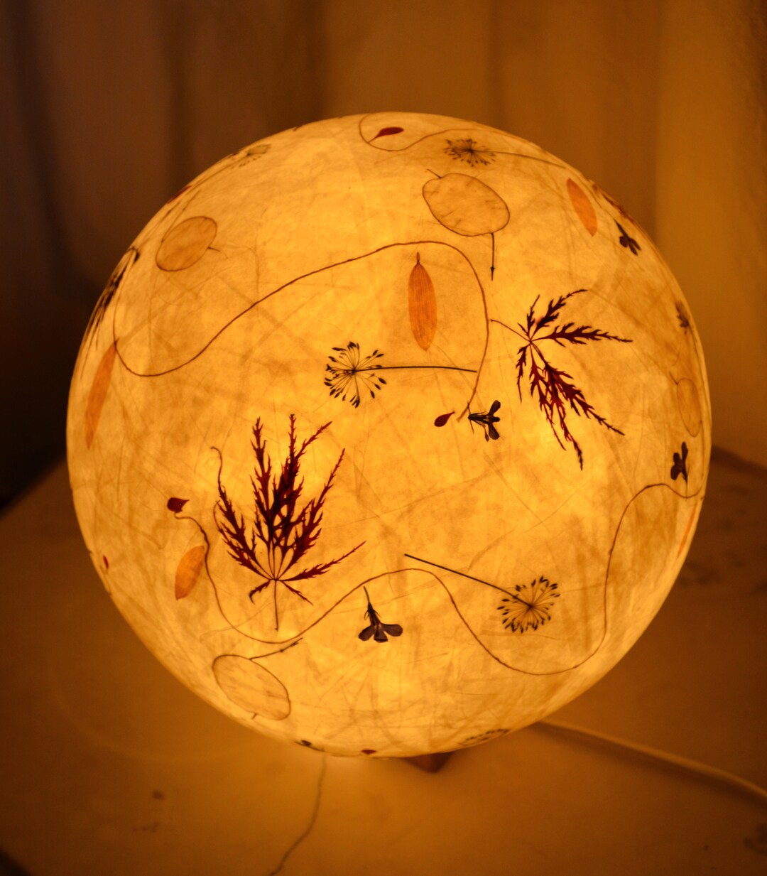 Lampshade Made of Tissue Paper With Japanese Maple Dill Etsy