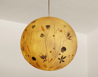 Lampshade 8 made of tissue paper with horned violet, buttercup, maple... ball lamp, pendant lamp, ceiling lamp