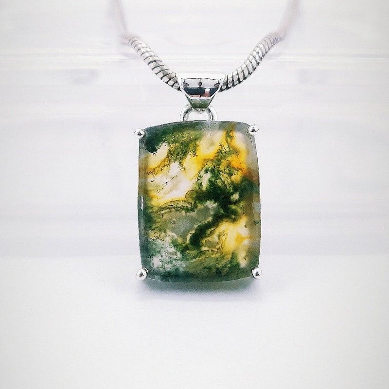 Pendentif En Agate Naturelle - Monture Plaqué Argent - Longueur 5 Cm - Forme Ovale - Neuf Avec Petits Défauts