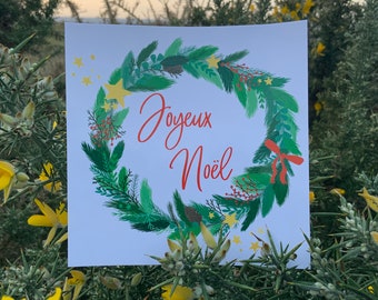 Merry Christmas postcard // Greeting card // Nature Christmas card
