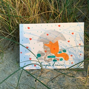Love storm postcard / love store / cats in love / Valentine's Day postcard / love card