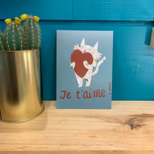 Carte postale chat je t’aime // i love you // postcard // cat lover // carte d’amour