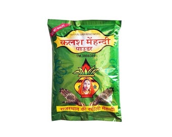 KALASH Organic Sojat Henna Powder | Rajasthani Mehndi for Hair, Hands, Feet (Lawsonia Inermis)