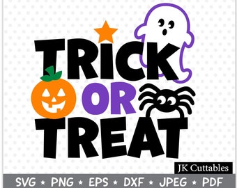 Halloween SVG, Trick or Treat SVG, Halloween Cut Files, Pumpkin svg, Ghost svg, Spider svg, Cricut Cut Files, Silhouette