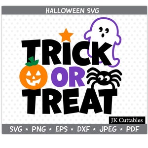 Halloween SVG, Trick or Treat SVG, Halloween Cut Files, Pumpkin svg, Ghost svg, Spider svg, Cricut Cut Files, Silhouette