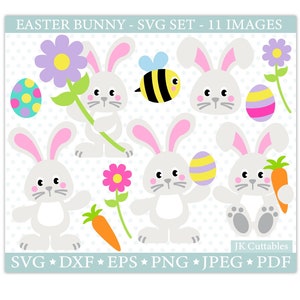 Pâques SVG, svg lapin, lapin de Pâques svg, svg Joyeuses Pâques, clipart Pâques, abeille svg, svg oeuf de Pâques, Pâques Cricut SVG, Silhouette DXF (SV2)