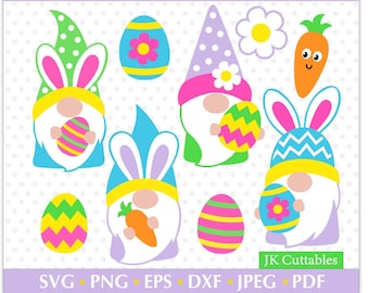 Easter SVG Bundle, Easter Gnome SVG, Easter cut files, Cricut cut files, Silhouette cut files