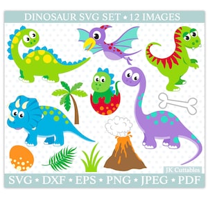 Dinosaur SVG, Dinosaurs Clipart, Svg Files, T-Rex SVG, Dinosaur Cut Files image 1