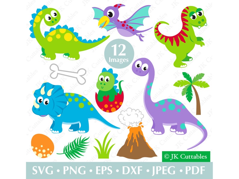 Dinosaur SVG, Dinosaurs Clipart, Svg Files, T-Rex SVG, Dinosaur Cut Files image 2