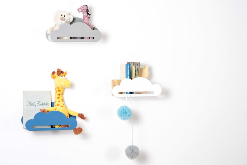 Shelf for books or toys Cloud white image 2